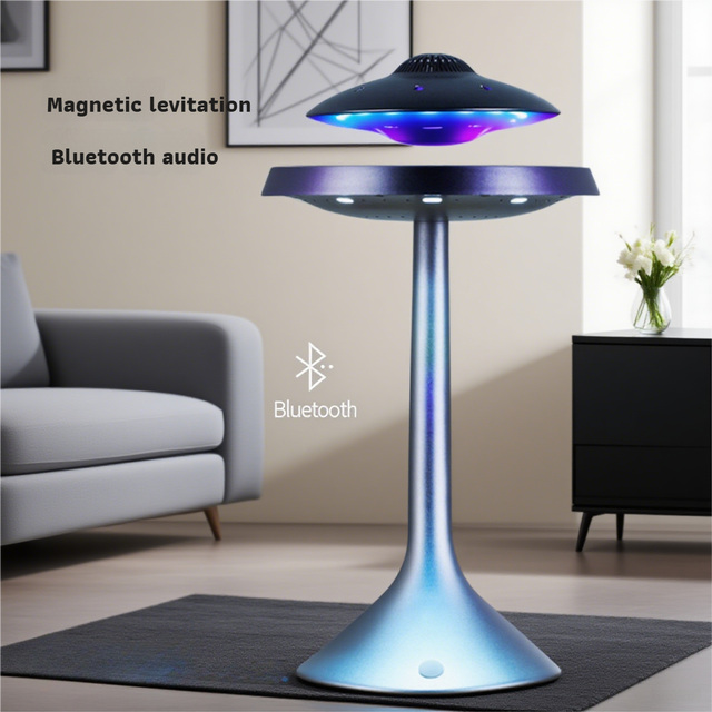Magnetic Suspension Smart Audio for Speakers 3D Surround Sound UFO Flying Saucer RGB LED USB-C Wireless Charging Wholesale