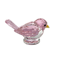 Ornement en verre soufflé artisanal de collection, figurines d'oiseaux en cristal gravé, 11x6cm, colibris, décoration de bureau à domicile