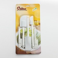 Spatule à crème 3 pièces, spatule à gâteau en plastique souple, outils de pâtisserie Love Full House