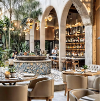 Meubles de restaurant au design moderne, canapé de restaurant, siège de restaurant pour hôtel, mobilier de café modulaire, table de restaurant