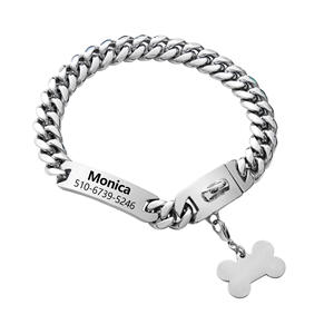 2023 थोक नई शैली अनुकूलित पालतू पालतू आईडी टैग क्यूबन चेन 18 मिमी धातु पिबुल डॉग कॉलर गोल्ड - Product Image 2