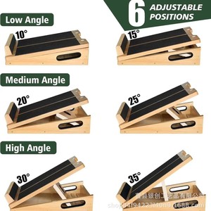 Estirador de pantorrillas de madera ajustable para tendón de Aquiles, equipo de ejercicio para rehabilitación de piernas, 16.3x12.6 pulgadas con piezas reemplazables - Product Image 5