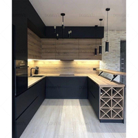 Cuisine ou armoire de cuisine avec porte intelligente avec cuisine prête à l'emploi modulaire avec îlot pour maison