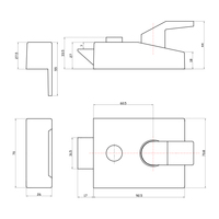 Serrure à bouton-poussoir pour la confidentialité, poignée de porte à levier montée en surface, serrure de jante antivol, finition gris thermolaqué, style mortaise, clé de chambre