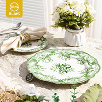 Assiettes de présentation en porcelaine fine écologique, motif floral multicolore, compatibles lave-vaisselle, pour événements de mariage, personnalisables