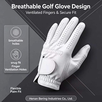 Gants de golf en peau de mouton de qualité supérieure pour hommes, respirants, doigts perforés, antidérapants, en cuir Cabretta souple