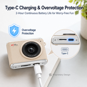 Mini Videocamera per Vlog Principianti, Video 2.5K UHD, Foto 64MP, Registratore Tascabile Type-<span class=keywords><strong>C</strong></span> per Creatori di Contenuti Social Media, Idea Regalo - Product Image 5