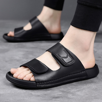 Nouvelles sandales pour hommes fabriquées en Chine, design italien tendance, cuir de vachette véritable, pantoufles de luxe, fabriquées en Chine, Aliexpress Dubai