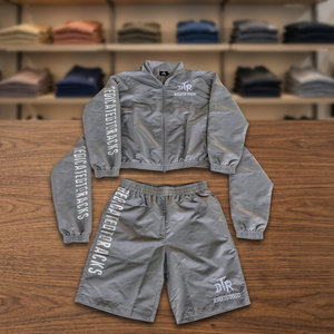 Conjunto Deportivo Personalizado para Hombre, Chaqueta Cortavientos de Nailon y Pantalones Cortos, Conjunto de 2 Piezas, Ropa Urbana TAHAD, Traje Deportivo Holgado Estilo Hip Hop para Hombre - Product Image 3