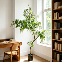 Arbre d'érable artificiel en pot, plantes de simulation, deux couleurs, forme incurvée irrégulière spéciale, faux bonsaï, décoration d'intérieur