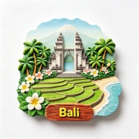 Aimant de réfrigérateur touristique en gros, souvenir de Bangkok, Asie du Sud-Est, aimant de réfrigérateur en résine peint à la main en 3D