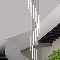 Lustre LED long pour escalier duplex, lustre suspendu pour escalier d'hôtel, lustre pour salle à manger