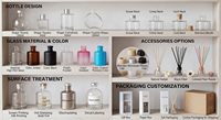 Bouteilles diffuseuses en verre, bouteilles diffuseuses personnalisées, bouteilles diffuseuses à roseaux 100ml 200ml 500ml, bouteilles diffuseuses à roseaux vides, ambre givré