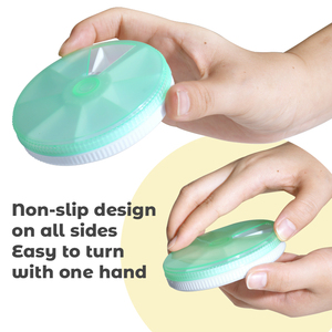 Caja de pastillas semanal de <span class=keywords><strong>7</strong></span> días, organizador redondo de <span class=keywords><strong>7</strong></span> rejillas, caja de medicinas, caja de almacenamiento de un día para pastillas sin dañar las manos - Product Image 5