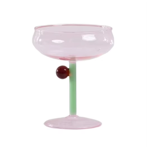 Verre à <span class=keywords><strong>vin</strong></span> en verre soufflé sur mesure, motif 'Sugar Bean Bubble' contrasté, 200 ml, pied haut, forme 'Queue de Poulet', vente en gros - Product Image 6
