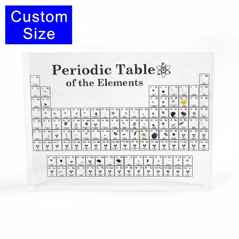 Neues Design Perioden system der Elemente Transparentes Acryl-Perioden system mit echten Proben Lehrer Schüler Geschenke Handwerk Dekor