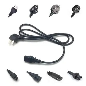 Custom home appliance uk us eu 2 pin 3 pin dc black electric extension power cord