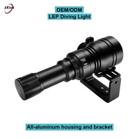 Lampe de plongée tactique OEM en aluminium, 200 m sous l'eau, IP68, rechargeable, laser blanc LEP, lampe de plongée Duiklamp Max Ultra Outdoor