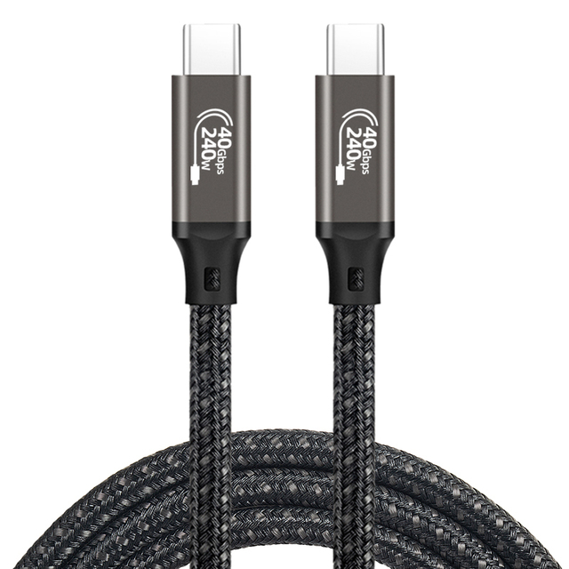 1M Customized Nylon Braid Thunderbolt 4/3 Type C Fast Charging USB C Cable 40Gbps PD 240W 5A 8K 60Hz USB4 for Computer