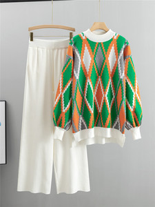Trajes deportivos y de ocio para <span class=keywords><strong>mujer</strong></span>, <span class=keywords><strong>moda</strong></span> de otoño e <span class=keywords><strong>invierno</strong></span>, pantalones holgados de pierna ancha, conjunto de suéter de 2 piezas para <span class=keywords><strong>mujer</strong></span>, otoño <span class=keywords><strong>2023</strong></span> - Product Image 5