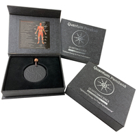 Pendentif en pierre de lave noire anti-ondes électromagnétiques, pierre quantique, énergie scientifique, soins de santé, diamètre 43 mm, pendentif énergétique scalaire pour