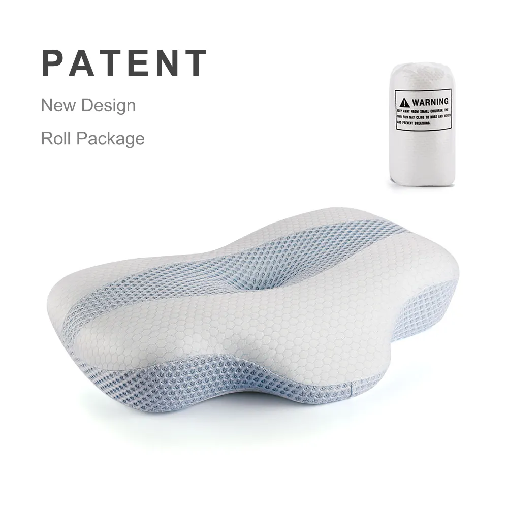 Patent Design Contour Ergonomic Ventilated Orthopedic Health Care Memory Foam Pillow Bed Sleeping Pillow