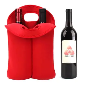 2pcs double wine bottle carrier two bottle neoprene wine holder