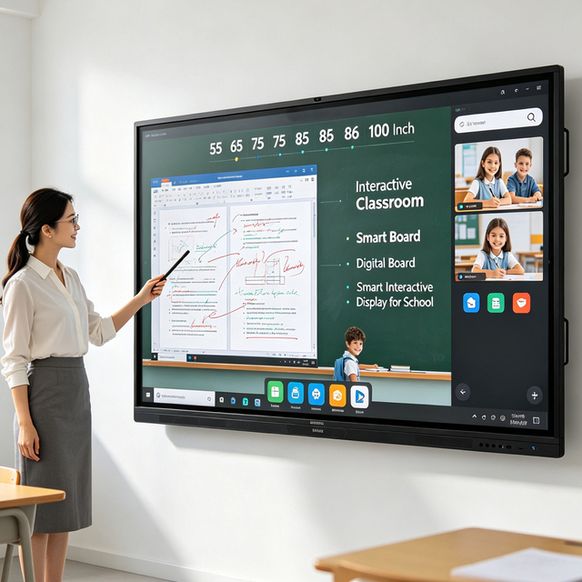 55 65 75 85 86 100 Inch 4K Touch Screen Interactive Classroom Smart Board Digital Board Smart Interactive Display for School ODM