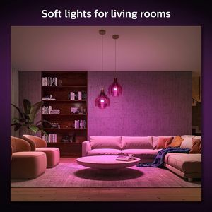 Kit de Inicio de Iluminación Inteligente <span class=keywords><strong>PHILIPS</strong></span> HUEGo, Incluye (1) Puente (4) Bombillas LED A19 E26 de 75W, Atenuables, Control por Aplicación y <span class=keywords><strong>Alexa</strong></span> - Product Image 6