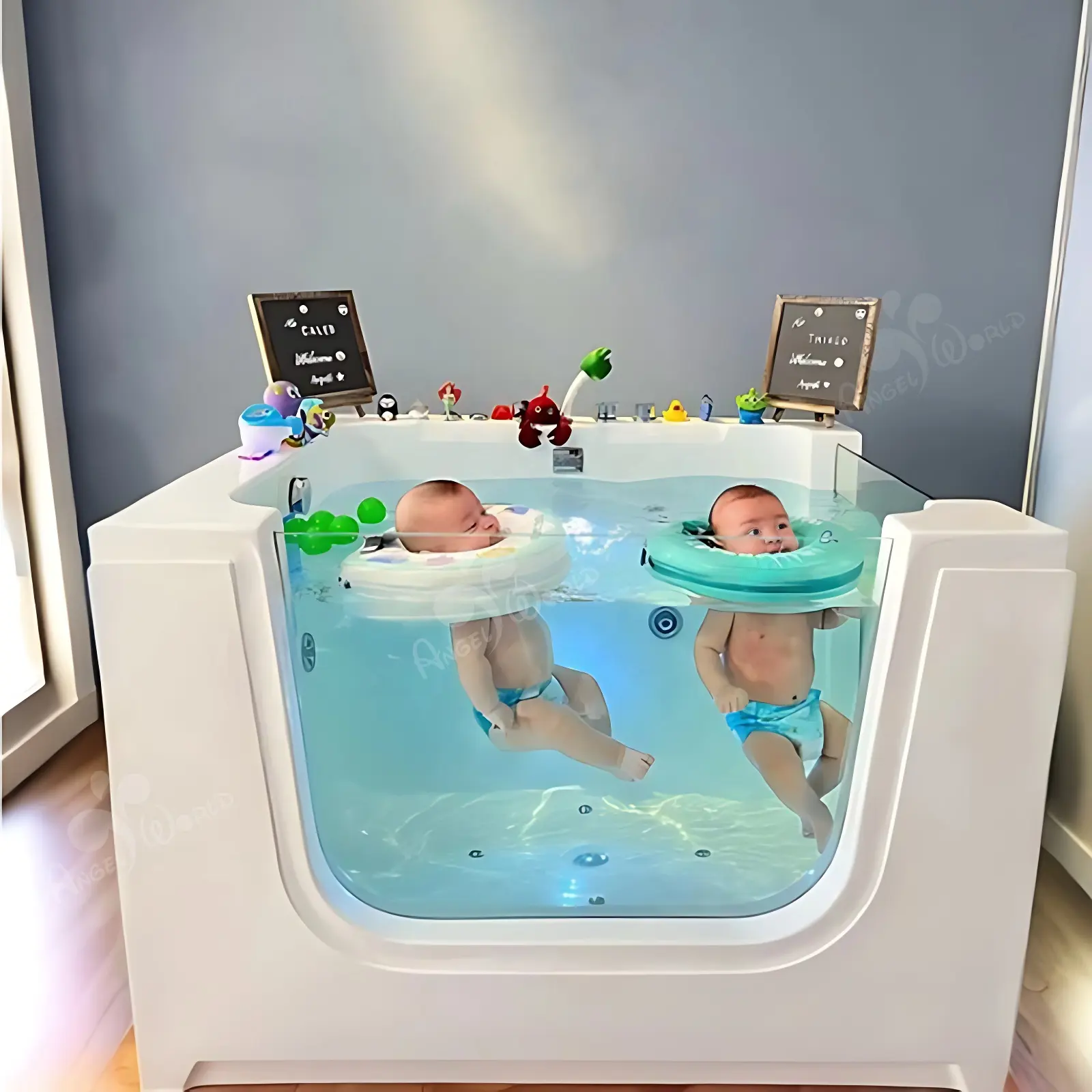 Grosir Pabrik bak mandi bayi Whirlpool dengan air terjun bak mandi Spa termostatik pijat gelembung