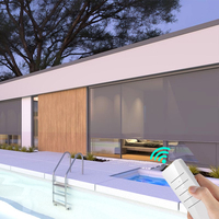 Persiana Enrollable Eléctrica Inteligente Personalizada para Exteriores con Interruptor de Pared Opcional y Sensor de Viento