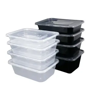 Nhựa PP Dùng Một Lần Nhựa Lò Vi Sóng Stackable Container Thực Phẩm Có Nắp Đậy