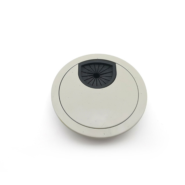 White Black Custom Plastic Round Computer Table Wall Wire Hole Cover Office Desk Round Cable Grommet