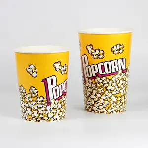 Großhandel hochwertiges Lebensmittelpapier einweg-Popcorn-Eimer aus Papier mit individuellem Logo bedruckt zum Verpacken von Popcorn