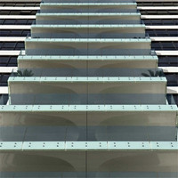 Marbre escalier garde-corps balustrade en verre avec haute qualité