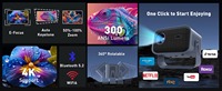 Projecteur LCD portable 2026 Electric Focus Mini 5G WiFi BT 720P Android 11 1080P à courte focale pour extérieur et home cinéma (version US)