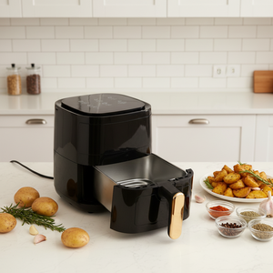 Pré-vente <span class=keywords><strong>Friteuse</strong></span> à air 5L avec panier intérieur en acier inoxydable, 6 programmes, commande tactile numérique, appareil de cuisine électrique intelligent de haute qualité - Product Image 3