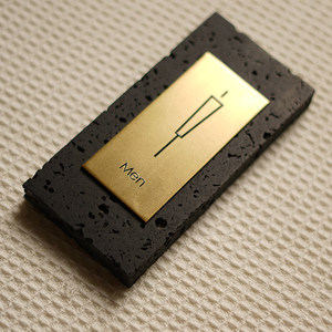 Panneau de salle de bain personnalisé en travertin et laiton pour hôtel, <span class=keywords><strong>restaurant</strong></span> et bureau - Product Image 3