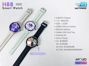 Montre connectée H88 5G mondiale avec <span class=keywords><strong>carte</strong></span> SIM, assistant vocal IA, charge sans fil, suivi de la santé, téléchargement d'applications, bracelet en silicone - Product Image 2