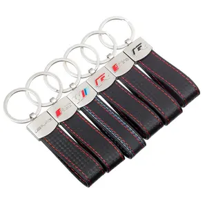 Hot selling fashion gift custom car logo auto logo sport leather keychain keyring in stock