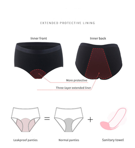 <span class=keywords><strong>Bragas</strong></span> fisiológicas personalizadas a prueba de fugas, ropa interior de algodón y bambú para <span class=keywords><strong>menstruación</strong></span>, <span class=keywords><strong>bragas</strong></span> menstruales de 4 capas para mujer - Product Image 6