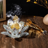Kristal lintas batas untuk lampu parfum teratai tempat dupa Arab Diffuser aromaterapi dekorasi rumah ornamen Timur Tengah