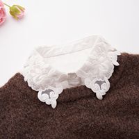 Col Peter Pan Amovible Personnalisé en Dentelle Française Broderie Maille Écologique Motif Paisley Vintage Élégant pour Robes d'Été