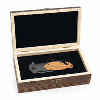 Coffret Cadeau d'Affaires en Stock Local aux États-Unis avec Couteau Pliant à Manche en Bois dans une Boîte en Bois, Gravure Laser Incluse pour Événements Corporatifs