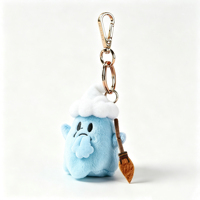Porte-clés en peluche super doux avec logo personnalisé, motif animal mignon, rembourrage en coton PP, emballé dans un sac OPP – Vente chaude