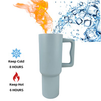 Gobelet isotherme unisexe 40 oz pour voiture, anti-fuite, isolation thermique 6-12h, avec couvercle et paille, poignée confortable, tasse thermos 40 oz