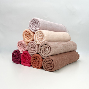 Kết cấu bán buôn bẩn nhuộm Viscose cotton Khăn bẩn bông bẩn Crinkle Rayon phương thức nếp nhăn Hijabs hồi giáo phụ nữ tua khăn choàng - Product Image 4
