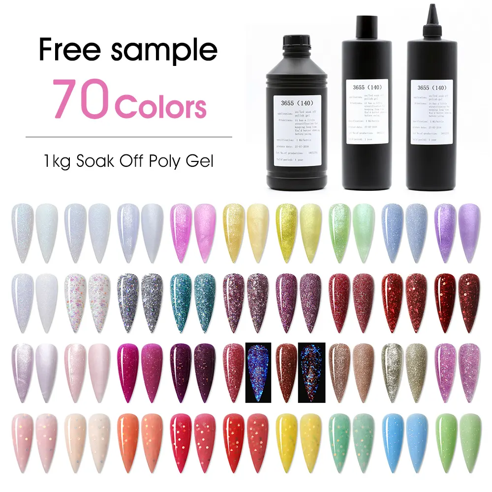 Hot-selling Super Sparkling Glitter Colors Polis Acrygel Nail Supplies Acrylic Poligel Nail Extension Polly Acryl Poly Gel
