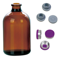 10ml 20ml 30ml 50ml 100ml Flacon d'injection complexe de vitamine B moulé en ambre de type I II avec bouchon en caoutchouc et couvercle en aluminium