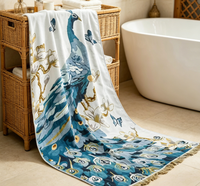Couverture de loisirs absorbante en nylon doux à imprimé animal et grande serviette de bain 80x160cm pour usage extérieur